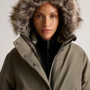 Responsible Down Hooded Long Parka Medium Faded Cargo